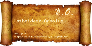 Matheidesz Orsolya névjegykártya