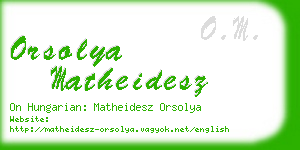 orsolya matheidesz business card